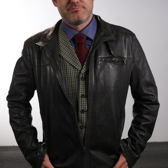 Plain moto leather jackets - Picture 1 of 5